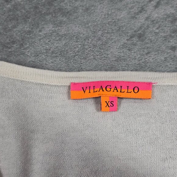 Vilagallo Sweater Womens XS Cream Rainbow Stripe Cashmere Blend Beachy Resort - Picture 3 of 10